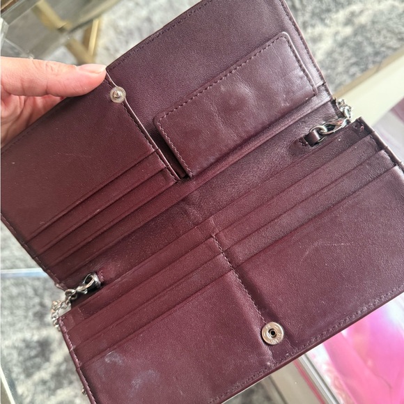 Allsaints Burgundy Wallet with Chain Strap - Picture 4 of 7
